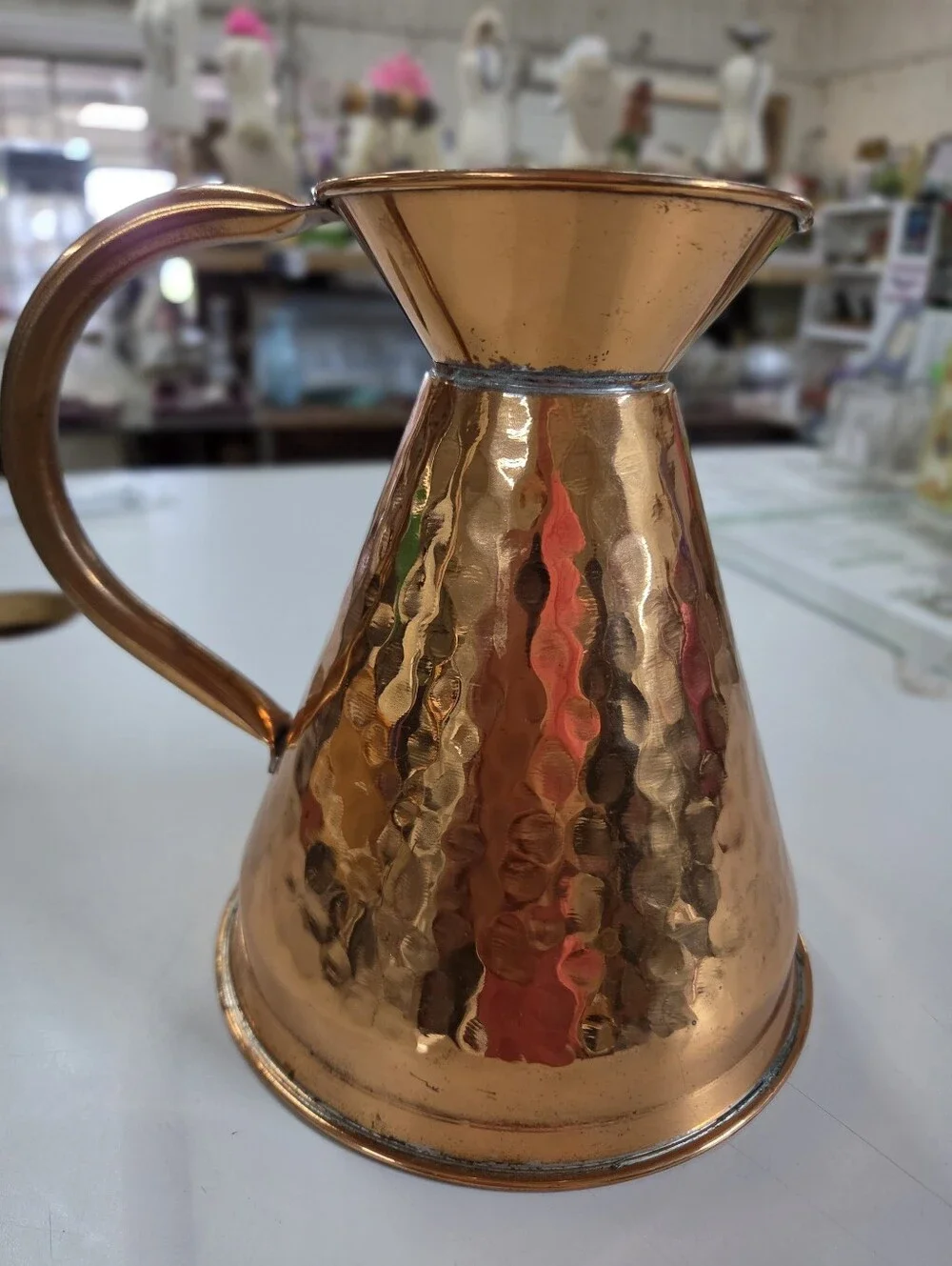 Vintage Hammered Copper Pitcher Jug Made In Britain Tavern Ale Measure Vibe